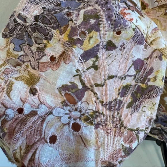 Anna Cate Weatherly Dress Floral V Neck Long Sleeve S - Picture 5 of 9